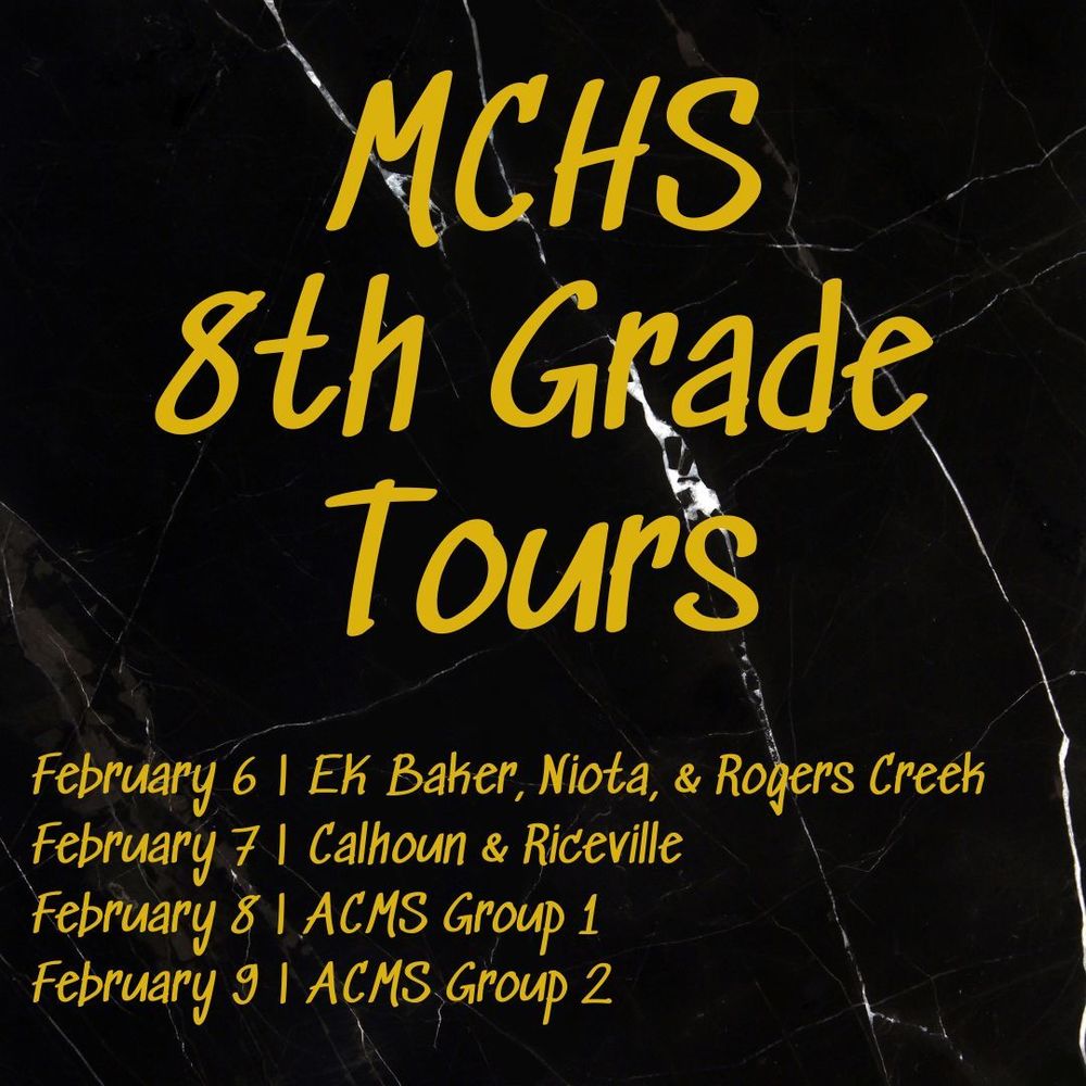 8th Grade Tours Schedule