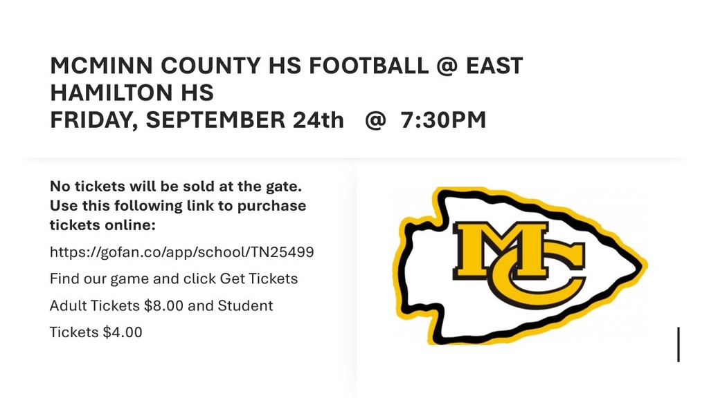 Tickets for Football game @ East Hamilton
