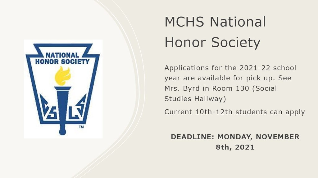 National Honor Society Applications