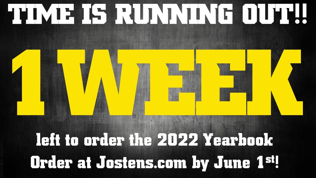 1 week left to order your yearbook